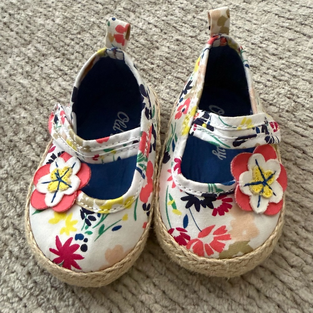 Old Navy Floral Espadrille Baby Mary Jane Shoes Size 1 (0–3 Months)